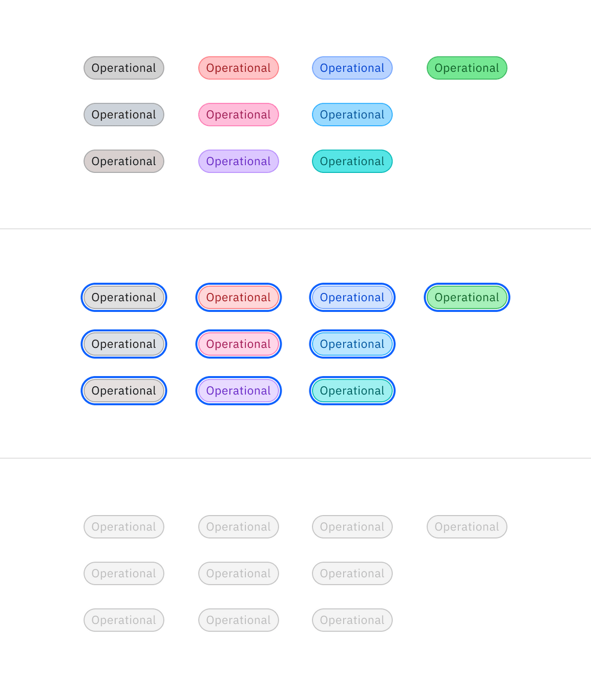 Operational tag interactive colors.