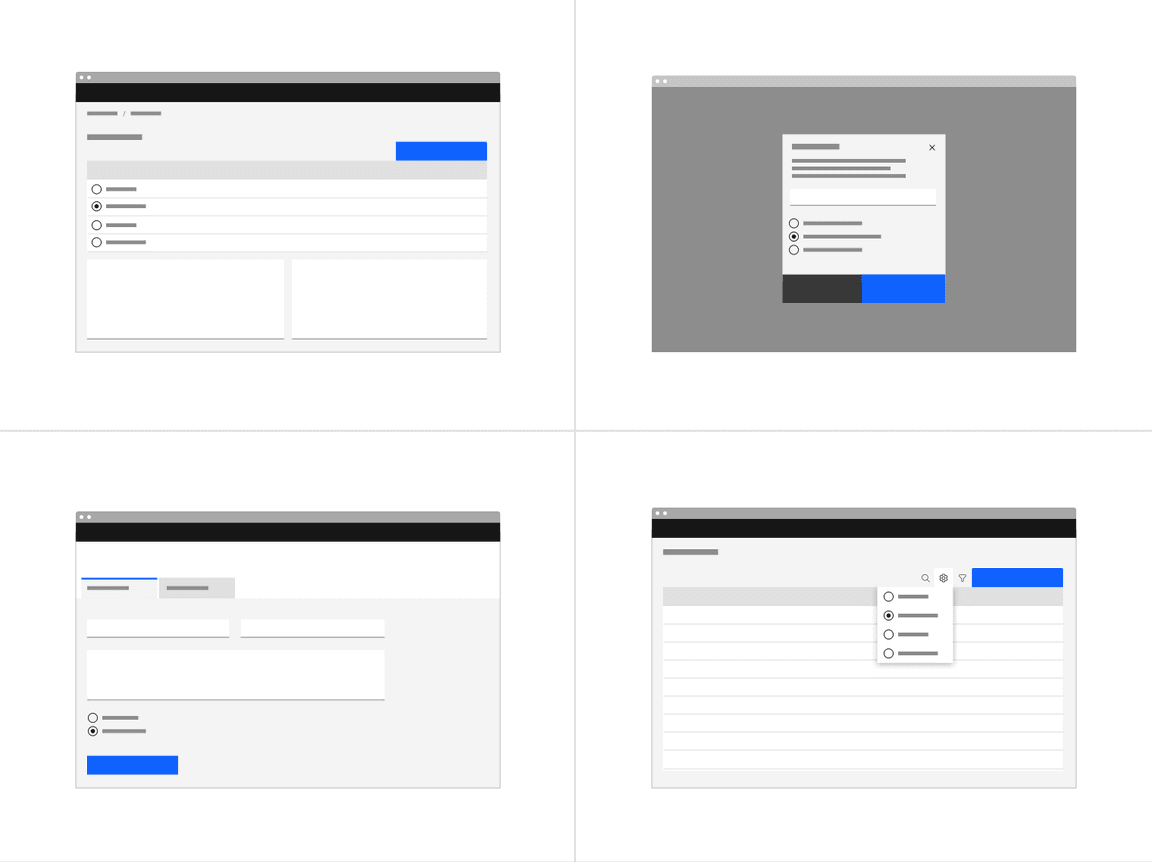 Placement of radio buttons